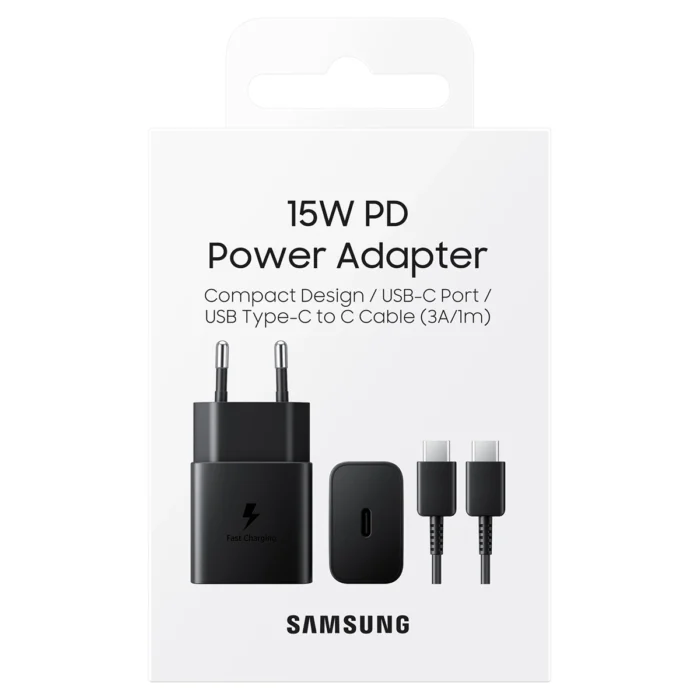 Samsung USB-С 15W Black plus Cable USB-C 1m