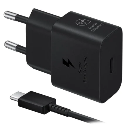 Samsung USB-С 25W Black plus Cable USB-C 1m