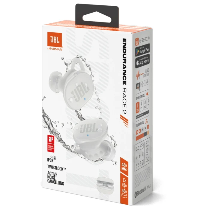 TWS JBL Endurance Race 2 White