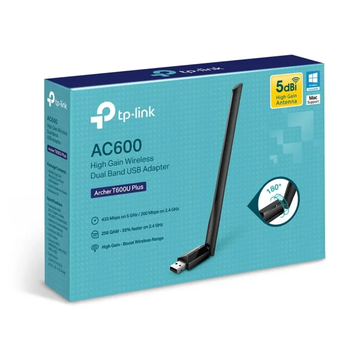 Фото 4. USB Wi-Fi адаптер 2.4/5 ГГц TP-Link Archer T600U Plus. Купити в maxmy.com.ua