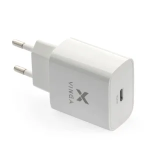 Фото 1. Мережевий зарядний пристрій Vinga PD Type-C 20W Charger White (VWCPDC). Купити в maxmy.com.ua